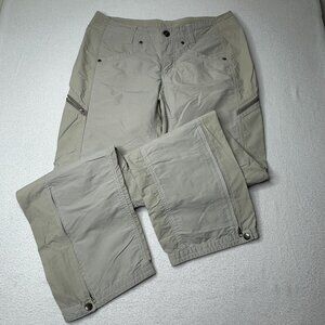 Kuhl Womens Convertibile Zip Off Hiking Pants Size 4 Regular Beige Outdoor Sport